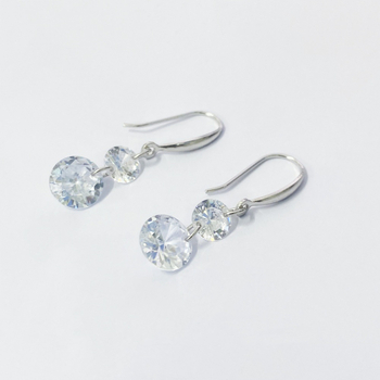 Σκουλαρίκια με γεωμετρικό σχέδιο από ασήμι 925 με γάντζο για το αυτί, EG038 – απλό στυλ μόδας για γυναίκες