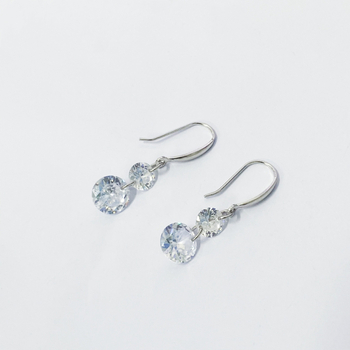 Σκουλαρίκια με γεωμετρικό σχέδιο από ασήμι 925 με γάντζο για το αυτί, EG038 – απλό στυλ μόδας για γυναίκες