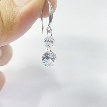 Σκουλαρίκια με γεωμετρικό σχέδιο από ασήμι 925 με γάντζο για το αυτί, EG038 – απλό στυλ μόδας για γυναίκες