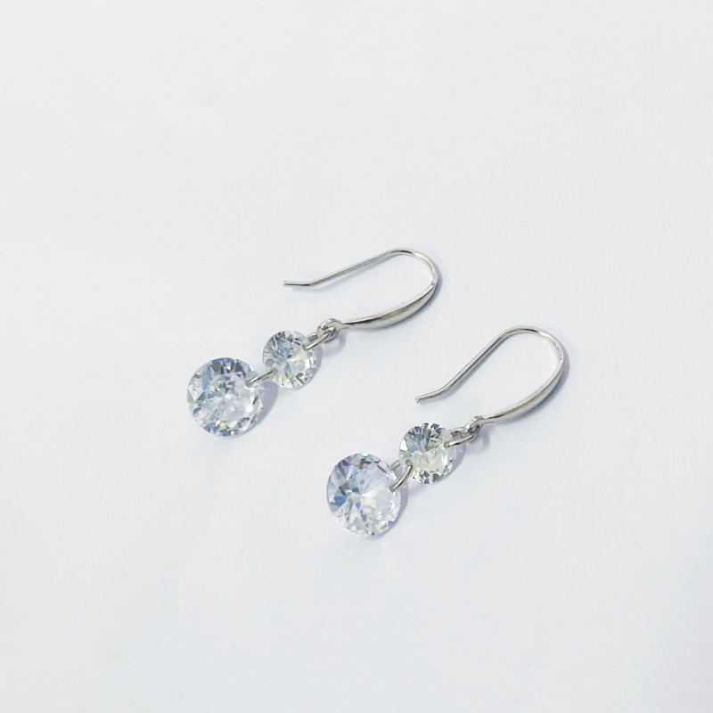 Σκουλαρίκια με γεωμετρικό σχέδιο από ασήμι 925 με γάντζο για το αυτί, EG038 – απλό στυλ μόδας για γυναίκες