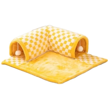 Cuib pentru pisici și câini cu tunel-labirint și grotă — cald pe tot timpul anului, lavabil, instalare ușoară, material: pânză