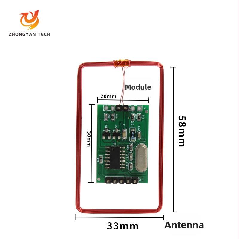 ZY-RFM403 Bezkontaktni čitač ID kartica modul s Wiegand/TTL sučeljem, 125 kHz, kompatibilan s ID/TK4001/EM4100, domet detekcije 2–5 cm
