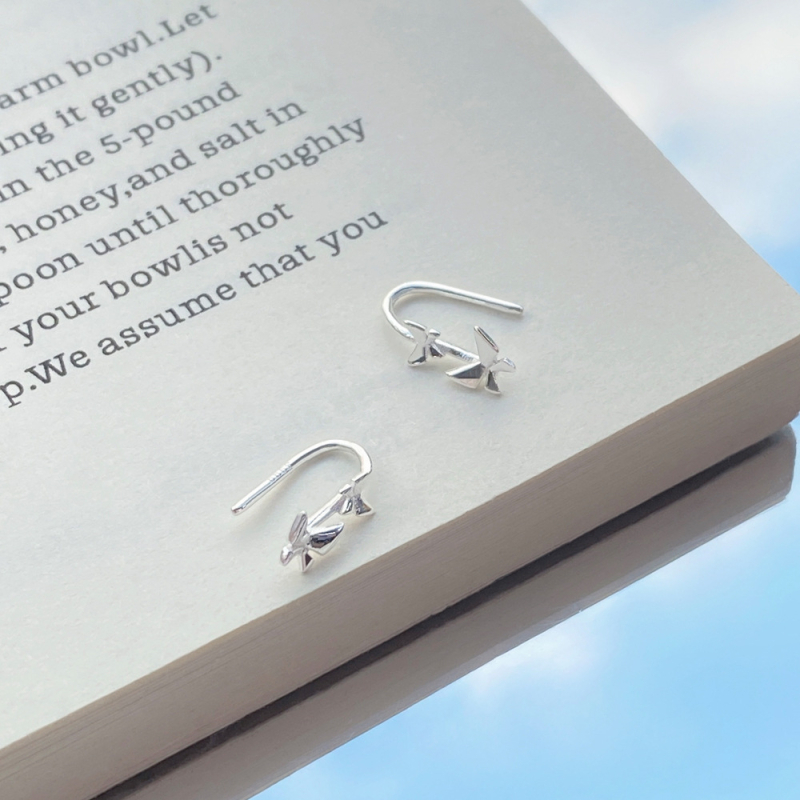 S999 Ασημένια πεταλούδα – 3D σχέδιο, ελαφρύς πολυτελής στυλ γυναικείων σκουλαριών με γάντζους