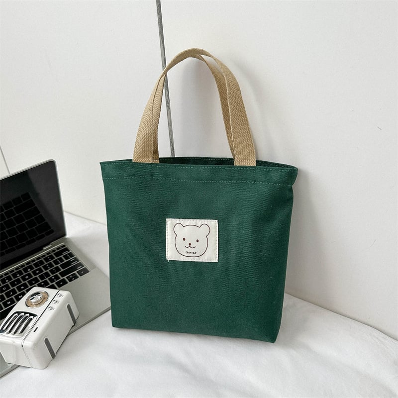 Sminktáska vászonból, függőleges négyzet alakú, cipzáras zárás, dupla fogantyúval