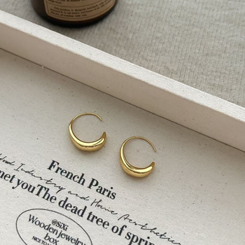 Γεωμετρικά σκουλαρίκια για γυναίκες – ακανόνιστος γεωμετρικός σχεδιασμός, χαλκός ως υλικό, στυλ ελαφρού πολυτελείας, τύπος γάντζου για τα αυτιά