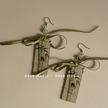 Ακρυλικά σκουλαρίκια με σχήμα φιόγκου και γεωμετρικό σχέδιο, κορεατικό στιλ, για γυναίκες, άνοιξη 2025