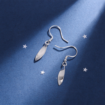 Ασημένια σκουλαρίκια με γάντζο για το αυτί 925, γεωμετρικός σχεδιασμός, βάρος 0,75 g