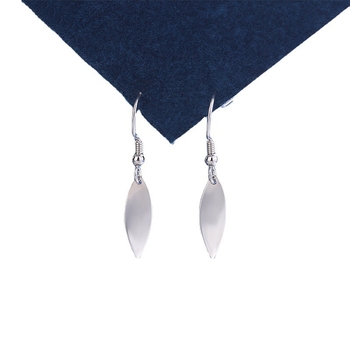 Ασημένια σκουλαρίκια με γάντζο για το αυτί 925, γεωμετρικός σχεδιασμός, βάρος 0,75 g