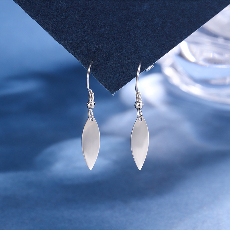 Ασημένια σκουλαρίκια με γάντζο για το αυτί 925, γεωμετρικός σχεδιασμός, βάρος 0,75 g