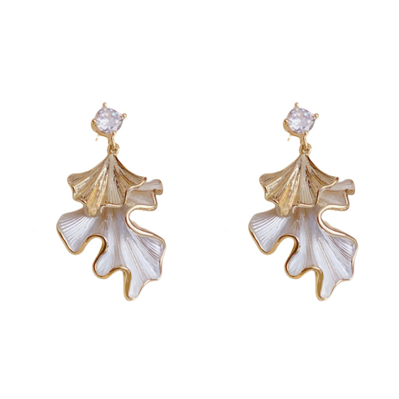 Meďné náušnice s tvarom kvetu, pravé zlaté pokovovanie, všestranný štýl