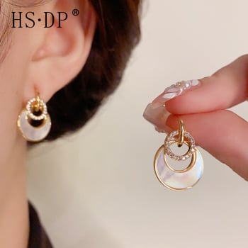 Korean Dupin meďové náušnice – Geometrický dizajn, pozlátené, pre ženy