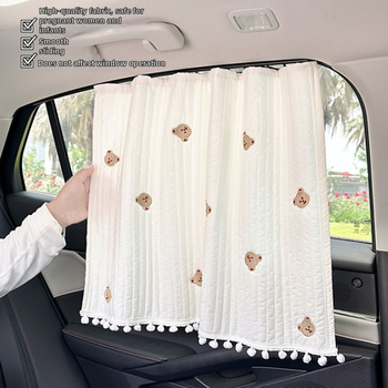 Auto slnečná clona s karikatúrnym dizajnom, textilný materiál, tmavá nepriehľadnosť, zavesiteľný typ