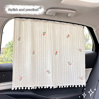 Auto slnečná clona s karikatúrnym dizajnom, textilný materiál, tmavá nepriehľadnosť, zavesiteľný typ