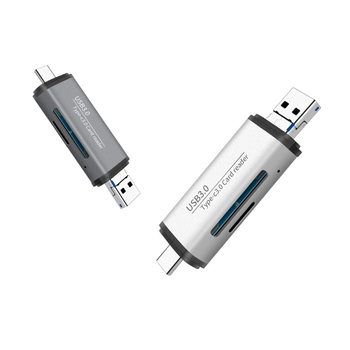 ADS-101 USB 3.0 višenamjenski čitač karata SD/TF, aluminijsko kućište, USB-C/USB/Micro USB priključci
