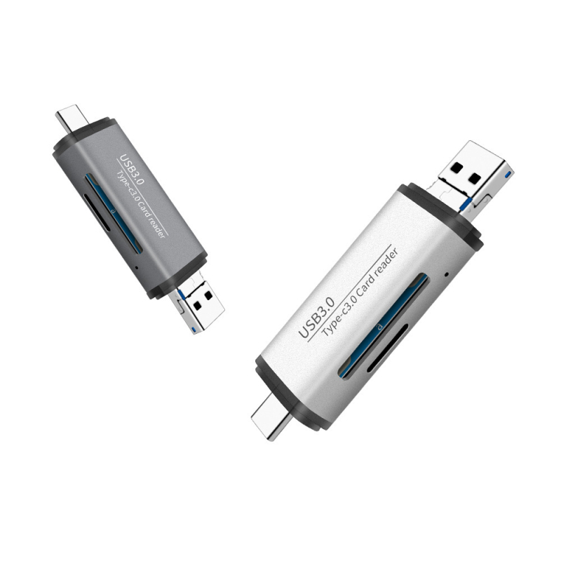 ADS-101 USB 3.0 višenamjenski čitač karata SD/TF, aluminijsko kućište, USB-C/USB/Micro USB priključci