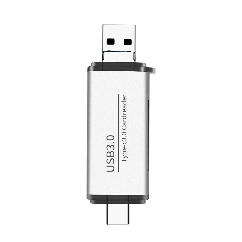ADS-101 USB 3.0 višenamjenski čitač karata SD/TF, aluminijsko kućište, USB-C/USB/Micro USB priključci
