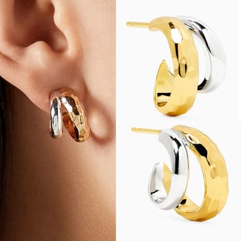 Meďové náušnice, geometrický štýl, elektroplátované, Hongfeng, pre ženy