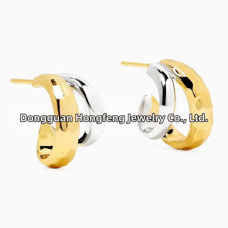 Meďové náušnice, geometrický štýl, elektroplátované, Hongfeng, pre ženy