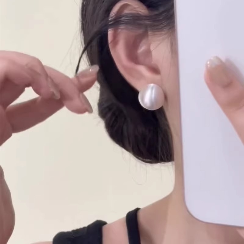 Γυναικεία σκουλαρίκια με γεωμετρική σφαίρα, vintage ματ φινίρισμα, βάση χαλκού, ηλεκτροπλατίωση, στυλ μόδας