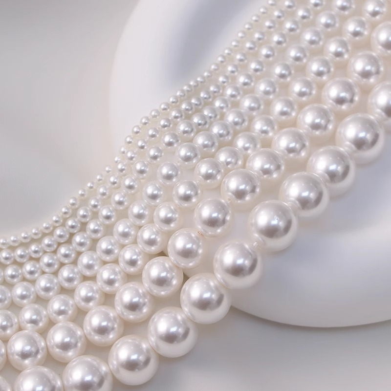 Set DIY mărgele de perlă pentru cercei – perle naturale din scoică cu acoperire sidefată, componente pentru cercei, stil proaspăt și dulce, model nobil, vara 2024