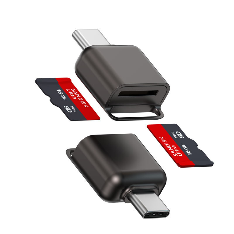 TF čitač kartica od cinkovog legura, USB-C OTG, podrška TF kartica, USB 2.0, KD-101