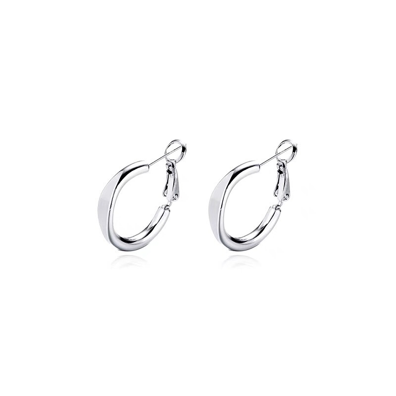 Francuski stil kružne naušnice od srebra S999, minimalističke, unisex, elegantne