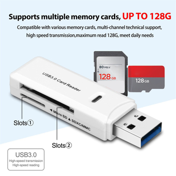 USB 3.0 čítačka kariet SD a TF (microSD), externá, 2-v-1 prenos dát