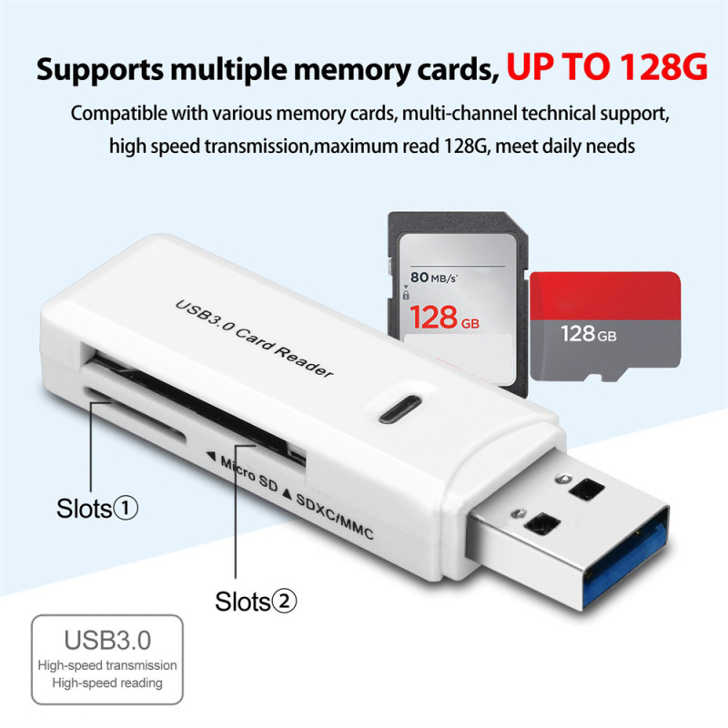 USB 3.0 čítačka kariet SD a TF (microSD), externá, 2-v-1 prenos dát