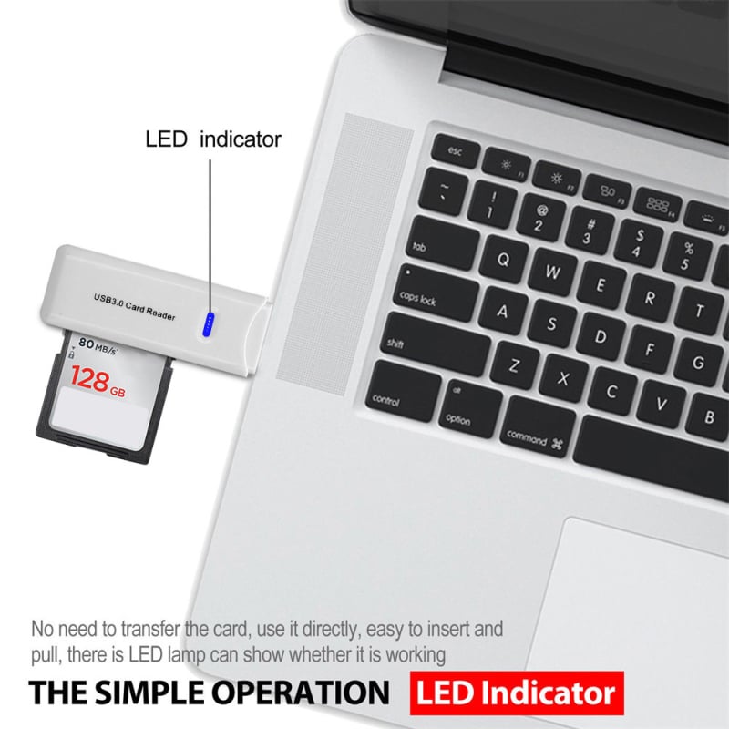 USB 3.0 čítačka kariet SD a TF (microSD), externá, 2-v-1 prenos dát