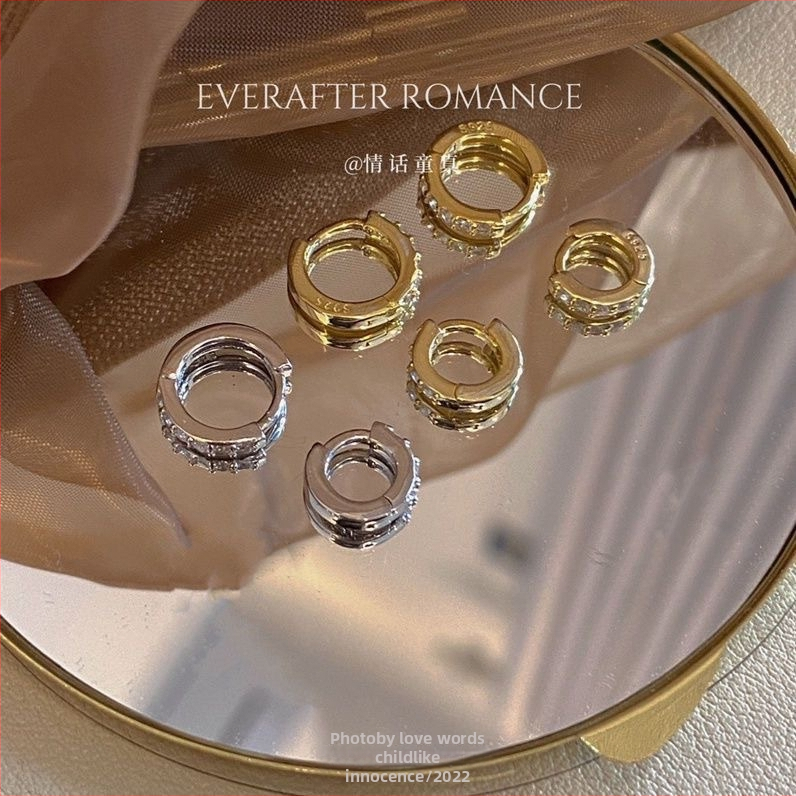 Náušnice, meď, svieži a jemný štýl, elektroplátovaný povrch, pre ženy (jar 2024)