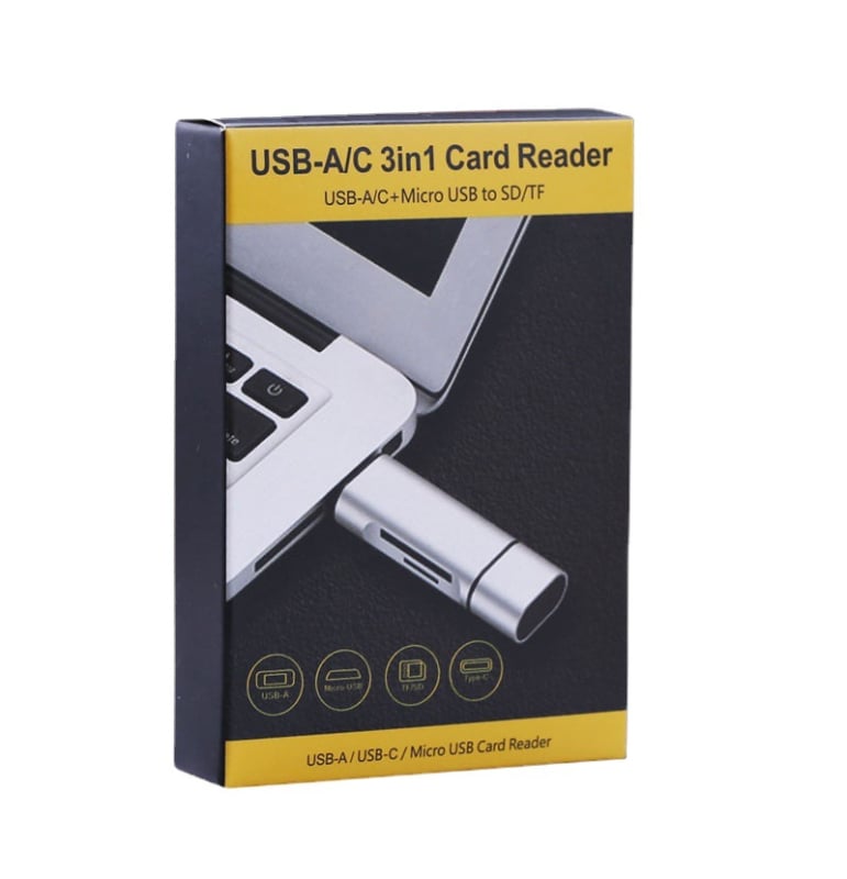 Type-C 3.1 all-in-one čítačka kariet, hliníkové telo, SD/TF podpora, USB 2.0