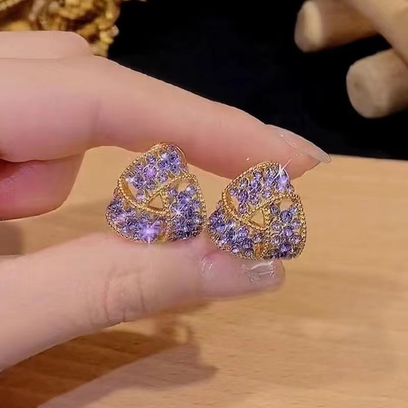 Cercei din cupru Tao Xie - clips pentru urechi, design geometric, placare electrolitică, Primăvara 2024