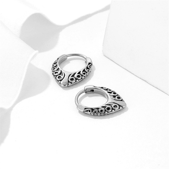 Náušnice z titanovej ocele s geometrickým dizajnom, elektroplating, Yan Rong, unisex, mestský štýl