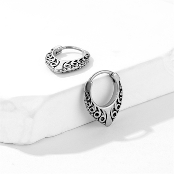 Náušnice z titanovej ocele s geometrickým dizajnom, elektroplating, Yan Rong, unisex, mestský štýl