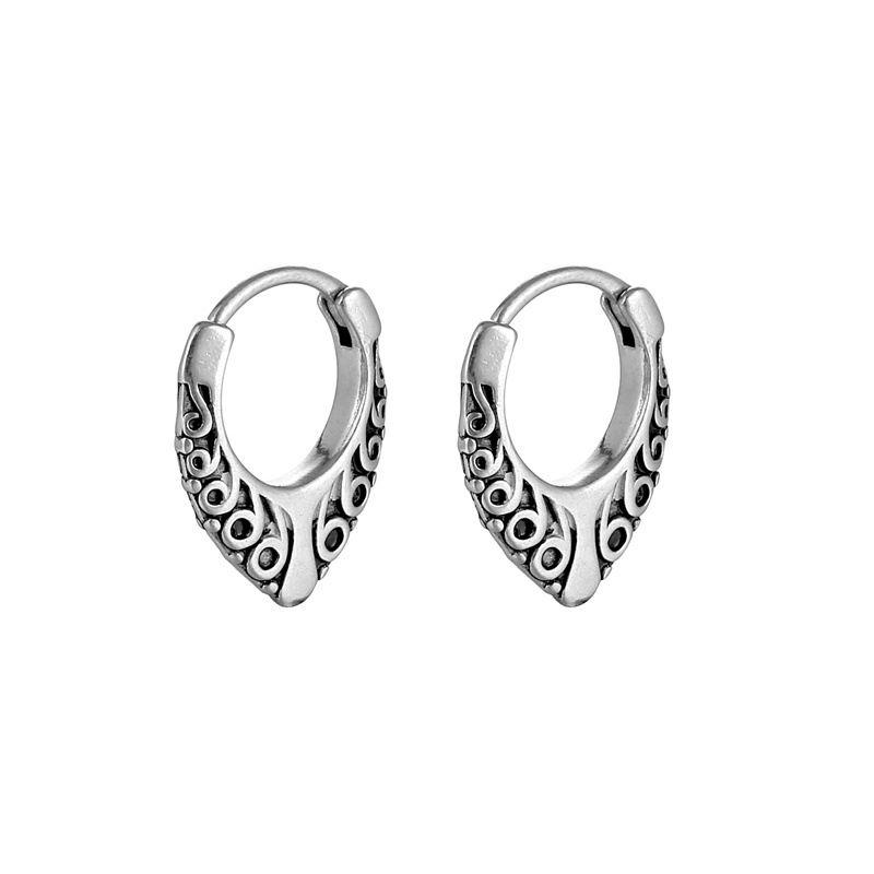 Náušnice z titanovej ocele s geometrickým dizajnom, elektroplating, Yan Rong, unisex, mestský štýl