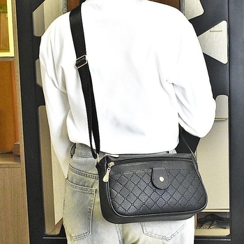 Deoia PU cezramenná taška pre ženy — mestský minimalistický štýl, horizontálny štvorcový tvar, zipsové otvorenie, dokumentová kapsa