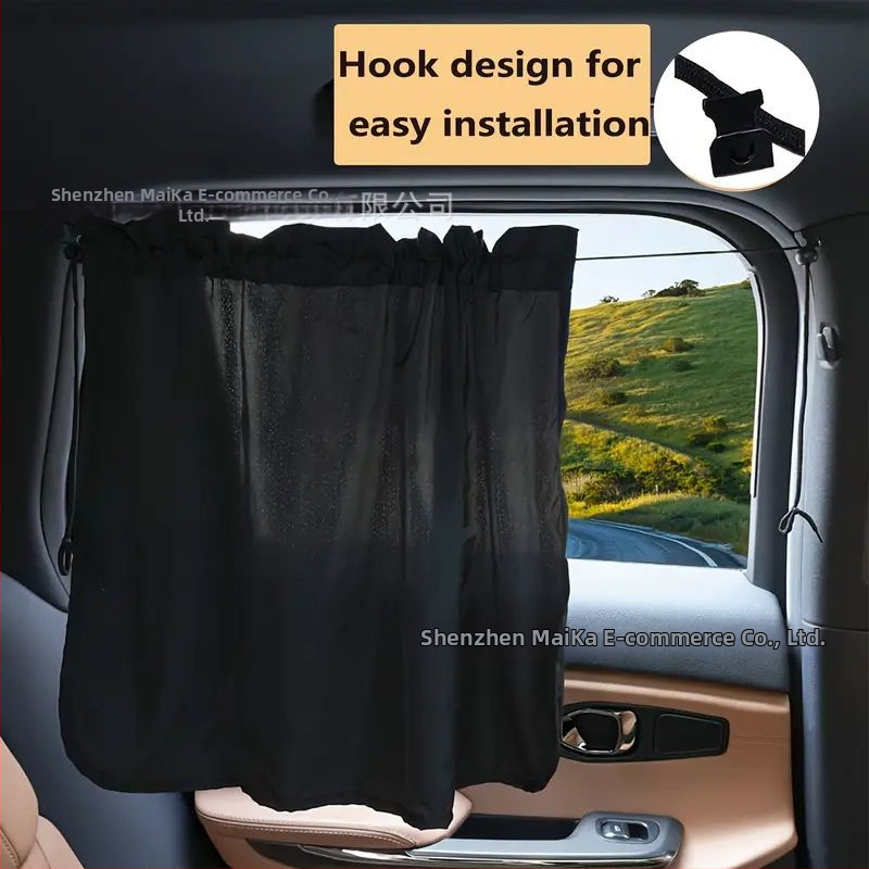 Slnečná clona do auta z polyesteru – hrubá nepriehľadná, univerzálny strih, zavesený dizajn