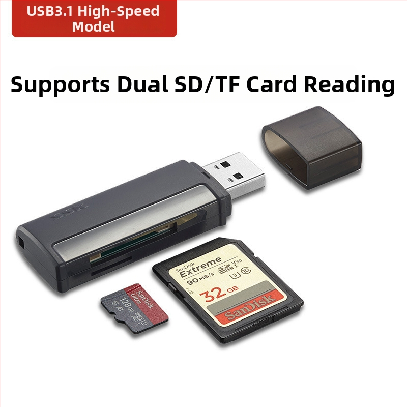 SD/TF USB 3.1 externý čítač kariet so dvojitým slotom, modely SCRM400/SCRM402, 1-ročná záruka