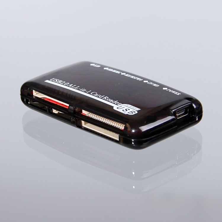 Cititor de carduri USB LTC-0008, carcasă transparentă, suport CF/SD/SDHC/MMC Plus/TF/MicroSD, USB 2.0