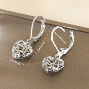 Náušnice z meďe s dutým srdcom, geometrický dizajn, elektroplátovanie, unisex