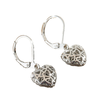 Náušnice z meďe s dutým srdcom, geometrický dizajn, elektroplátovanie, unisex