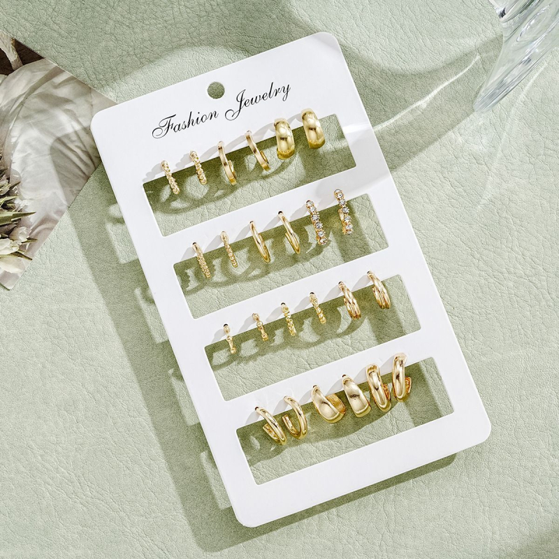 Set cercei din aliaj, formă geometrică, stil Ins, placare electrolitică, știfturi din oțel inoxidabil, pentru femei