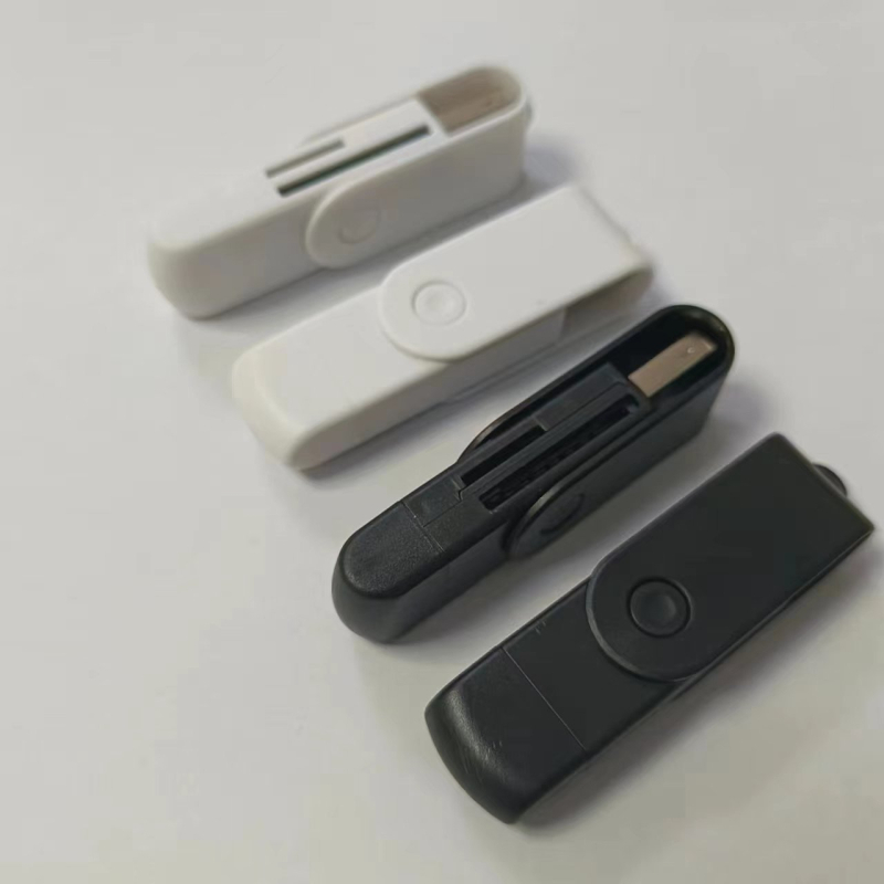 Cititor de carduri SD/TF 2-în-1, cu rotire, USB-C și USB 2.0, extern, pentru PC și telefon mobil