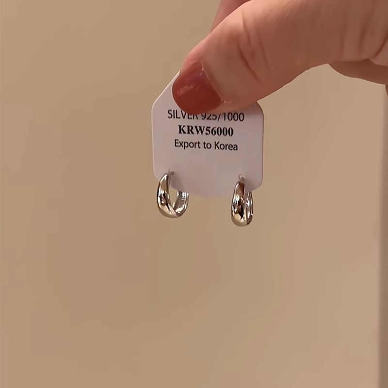 Cercei din cupru, formă U, placare electrolitică, pentru femei, primăvara 2025