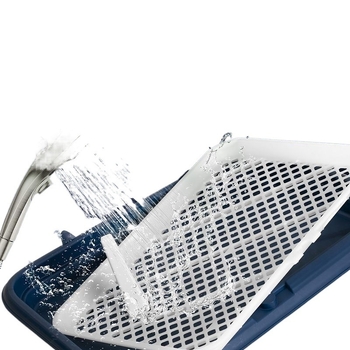 Litieră pentru câini din plastic – cu două niveluri, anti-stropire la urină, anti-pasare, pentru cățeluși, uz casnic