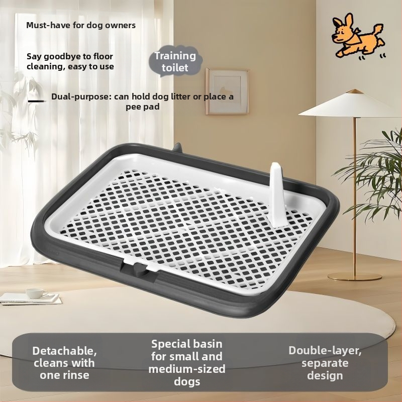 Plastová toaleta pre psov – dvojité úrovne, proti špliechaniu moču, proti šliapaniu, pre šteňatá, domáce použitie