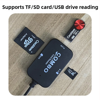 Viacfunkčný USB čítač SD/TF kariet s micro/Type-C rozhraním (USB 2.0, externá inštalácia, ABS telo, podpora SD/TF kariet)
