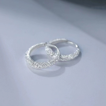 Cercei din argint S925, motif stelar strălucitor, hoopuri geometrice, finisaj Seiko, pentru femei, stil lux lejer