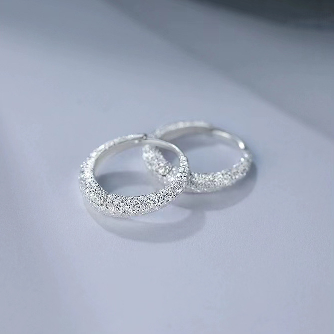 Cercei din argint S925, motif stelar strălucitor, hoopuri geometrice, finisaj Seiko, pentru femei, stil lux lejer