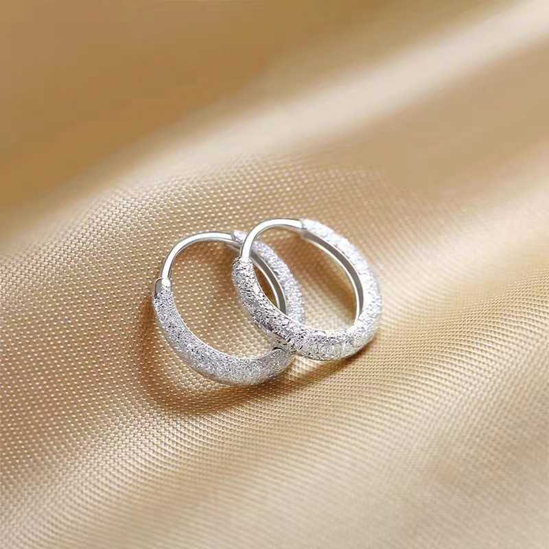 Cercei din argint S925, motif stelar strălucitor, hoopuri geometrice, finisaj Seiko, pentru femei, stil lux lejer